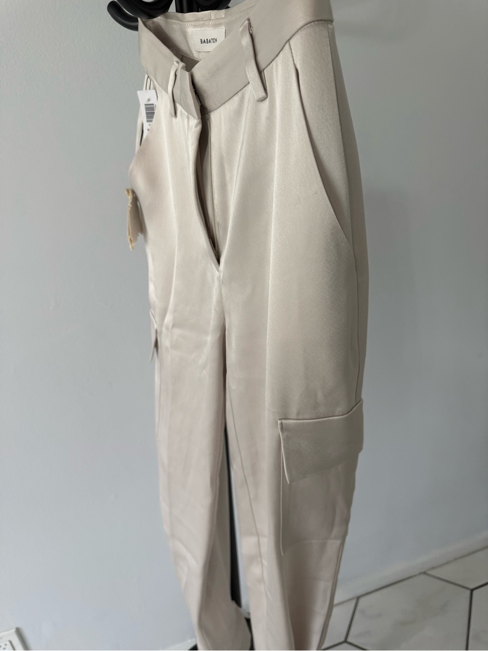 Babaton Light Beige Tailored Cargo Pants